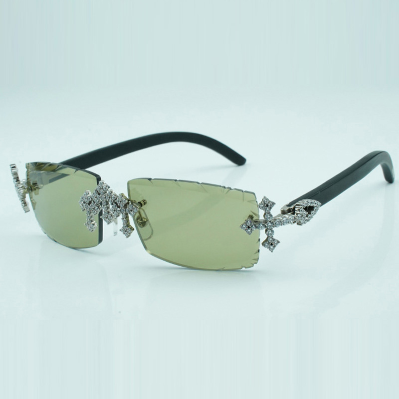 

Cross diamond cool sunglasses 3524031 with natural black wooden legs and 57 mm cut lens
