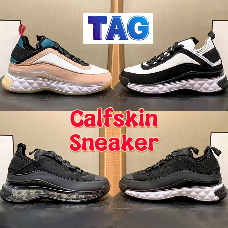 

cnel Casual Shoes Cushioned Calfskin Sneaker channel shoe for women Panda Ivory Black White Clear Sole 22SS inter locking Cushion Sneakers platform outdoor trainer, 03-ivory grey white