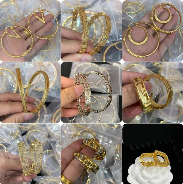 

Hot designer earrings Fashion gold hoop earrings for lady Women Party earring New Wedding Lovers gift engagement Jewelry for Bride HMER1 --01