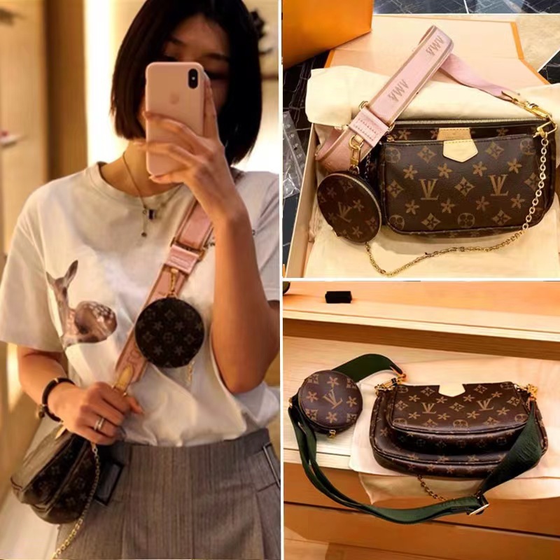 

Multi Pochette Accessoires Designer wallet Crossbody Shoulder bag Luxurys Handbags Purse Chain Canvas Strap Adjustable And Detachable M44840 10A High quality, Price differences