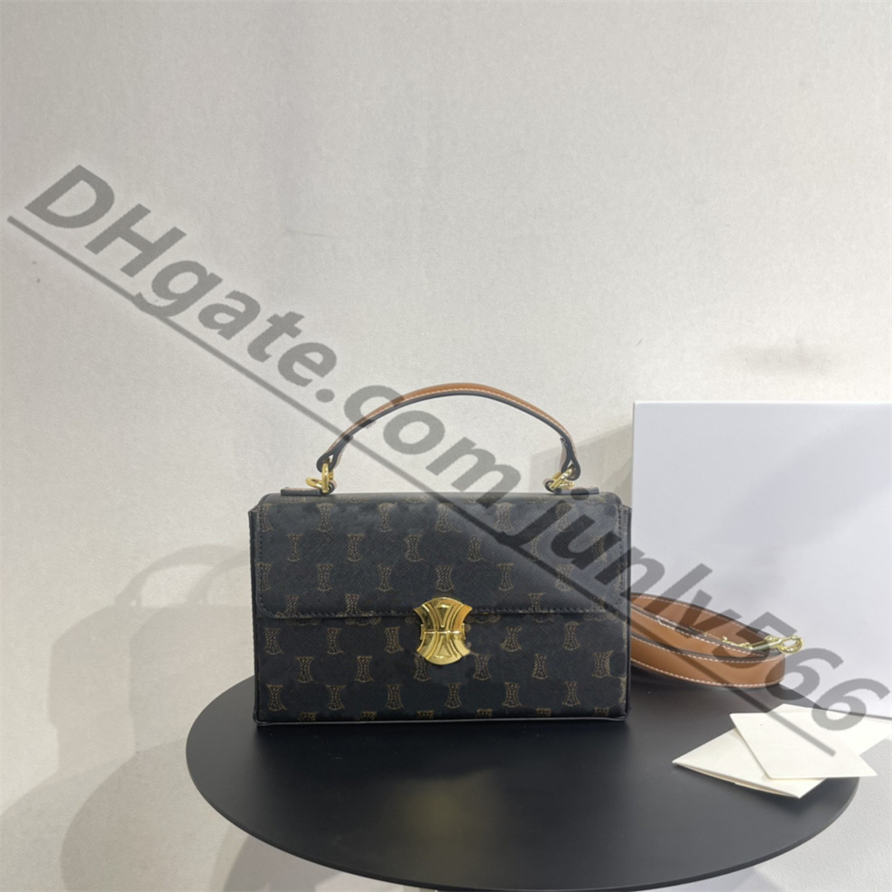 

Top quality Genuine leather bag TEEN TRIOMPHE hand Bag Women's men tote flap cross body Bags Luxury Designer woman fashion Evening Camera Cases purses Shoulder Bag, Black