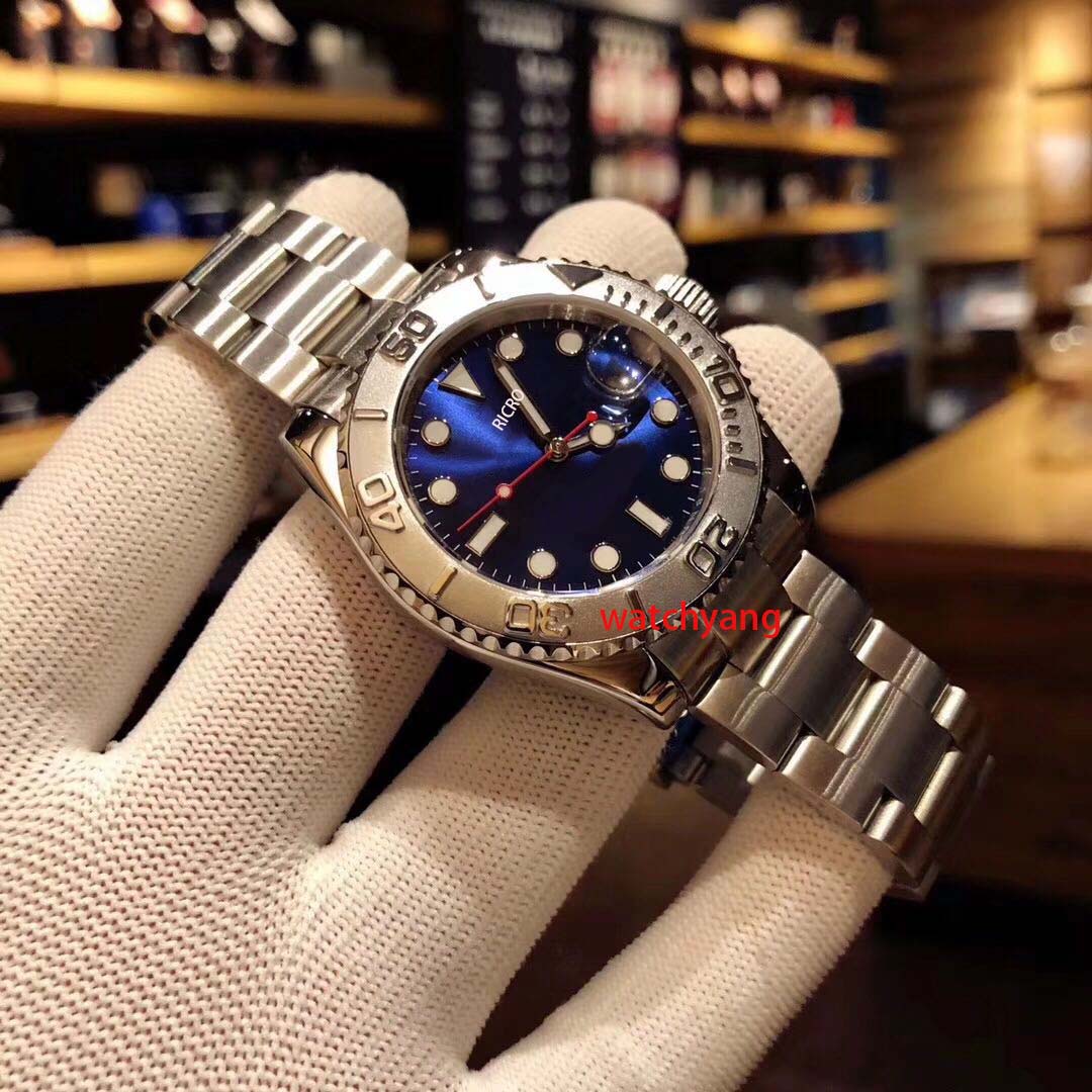 

Luxury designer men's mechanical watch 40mm size 316 fine steel luminous function folding table buckle mouth can rotate sports watch