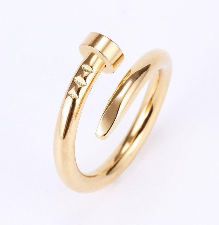 

Love Rings Womens Band Ring Jewelry Titanium Steel Single Nail European And American Fashion Street Casual Couple Classic Gold Silver Rose Optional Size5-11