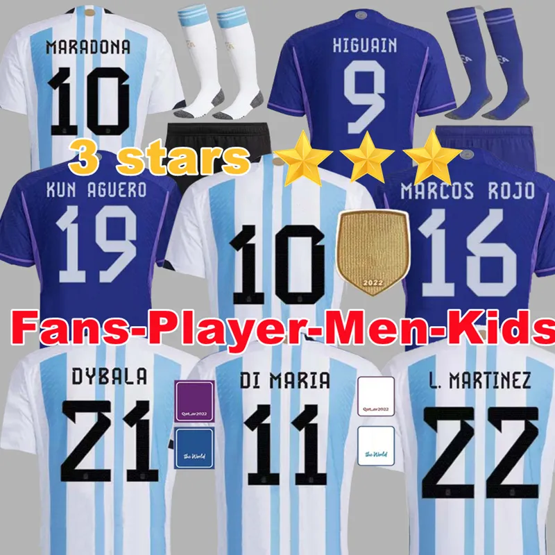 

Argentina soccer Jerseys 3 stars tie dye shirts Version 22 23 DI MARIA DYBALA LO CELSO MARADONA DE PAUL football shirt Men Women Kids kit uniforms, The fans version
