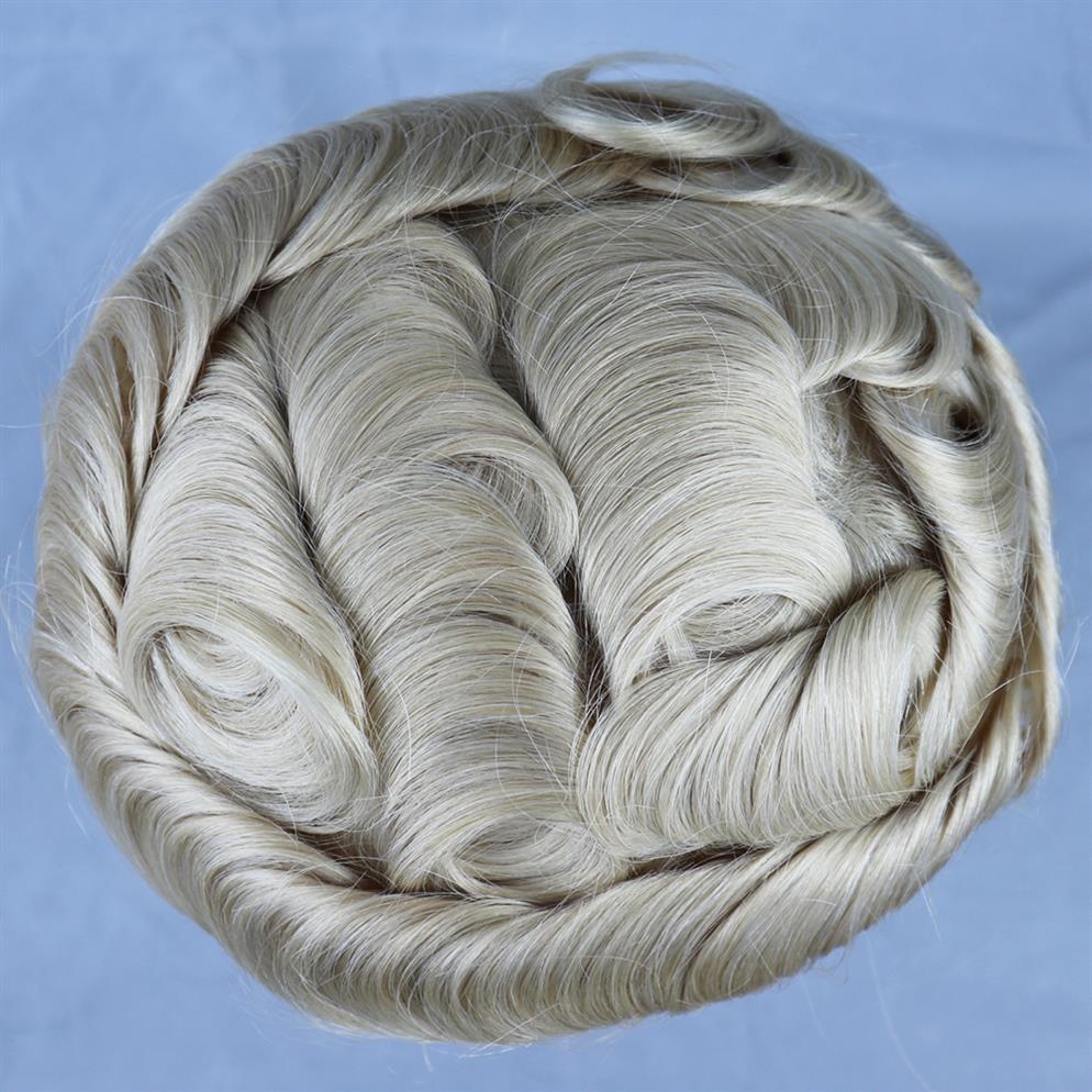 

Men's Toupee 613 Blonde Brazilian Remy Human Hair Toupee for Men Hair Replacement System Wigs for Man Thin PU Hairpieces285Z, Natural color