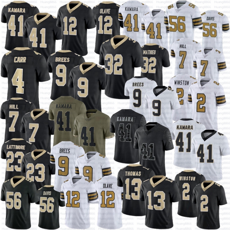 

Derek Carr Tyrann Mathieu football jersey Saint Chris Olave Jameis Winston Drew Brees Alvin Kamara Thomas Taysom Hill Marshon Lattimore Stitched jerseys, Youth