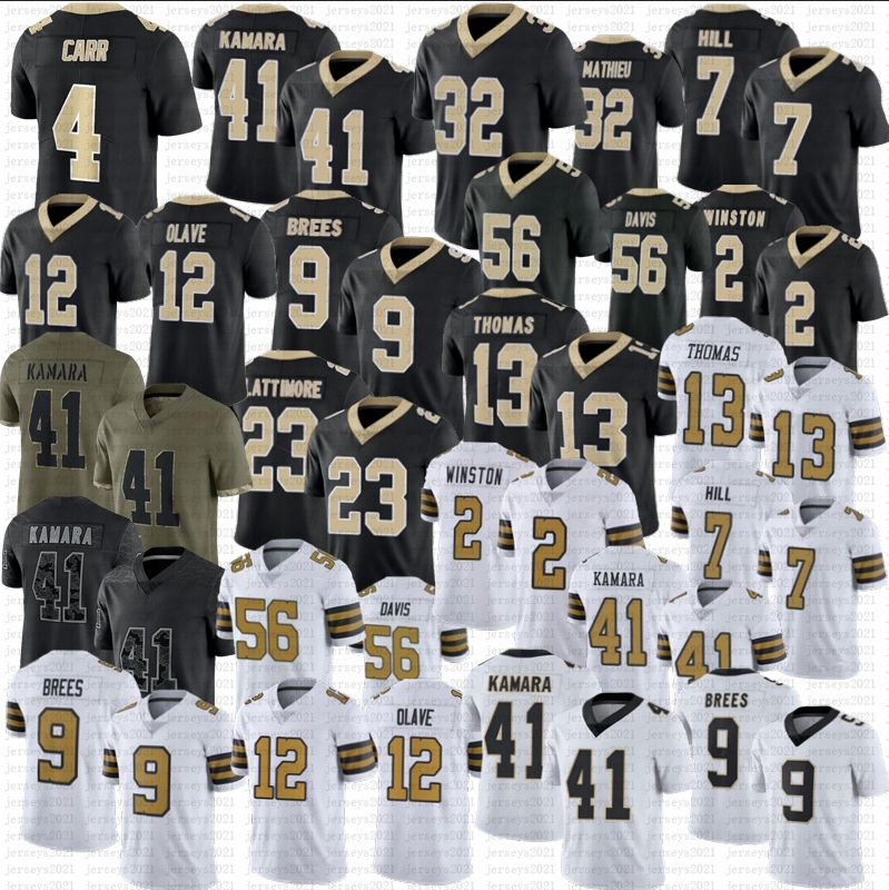 

Drew Brees Tyrann Mathieu Football Jersey Derek Carr Saint Chris Olave Alvin Kamara Jameis Winston Thomas Taysom Hill Marshon Lattimore, Men