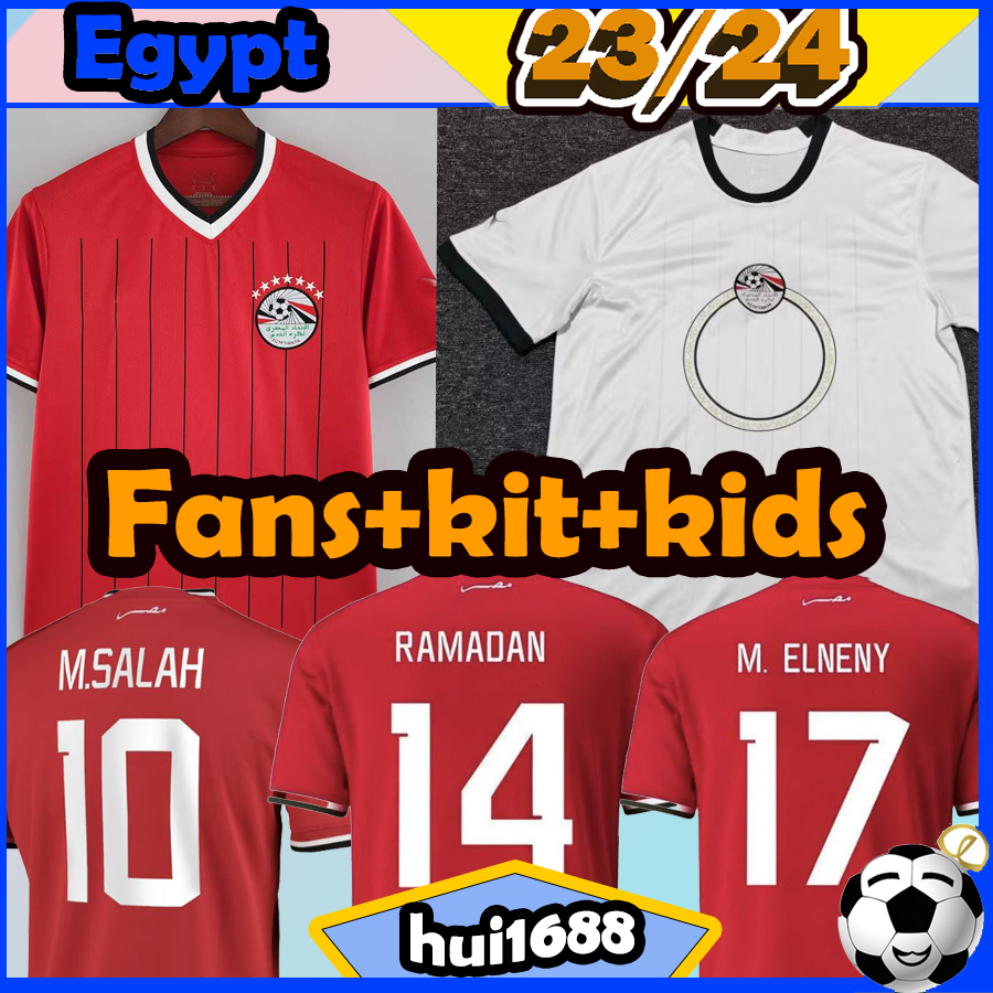 

2023 Egypt Soccer Jerseys KAHRABA Mens National Team 2022 2023 Home red away white 10# M. SALAH #2 ERROR #14 RAMADAN M.ELNENY ELNENY Trezeguet Kids kit Football Shirt, 2023 away