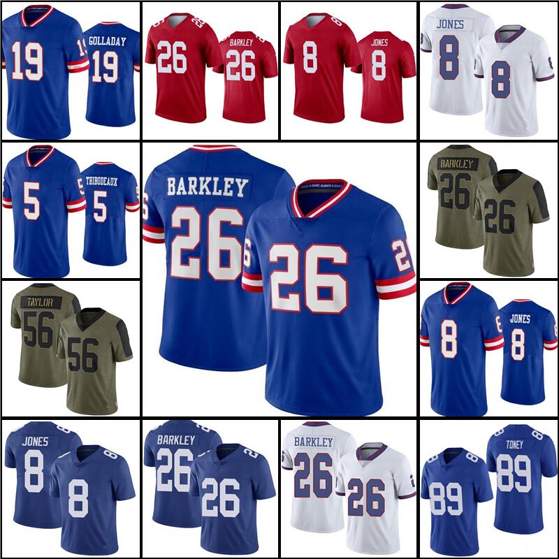 

Jersey New York''Giants''26 Saquon Barkley 5 Kayvon Thibodeaux 8 Daniel Jones 19 Kenny Golladay 89 Kadarius Toney Footba, Men jersey