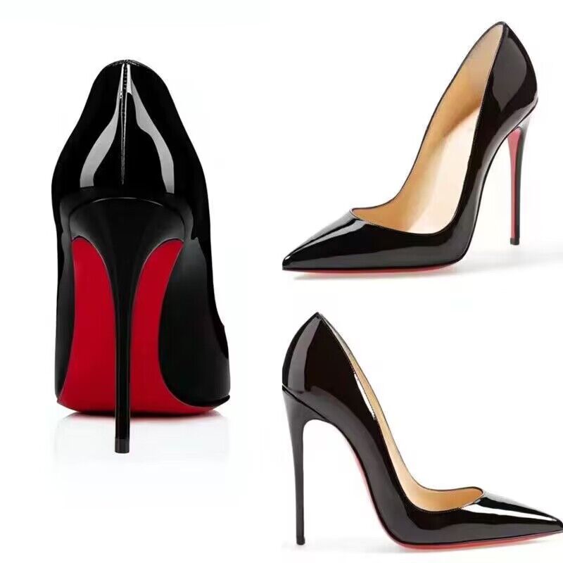 

Luxury Brand High Heels Shoes Red Shiny Bottoms 8cm 10cm 12cm Thin Heels Pointed Wedding Shoes Nude Black Patent Leather Designer Women's Pump with Dust Bag 34-44, Leopard suede