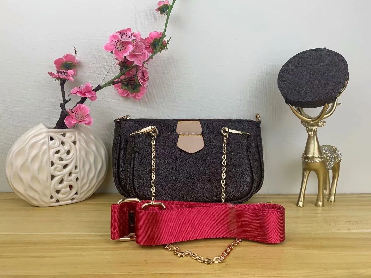 

Fashion bag Three-piece Designer Shoulder Clutch Combo Fashion Luxury MULTI POCHETTE Women's Messenger Bag, Black