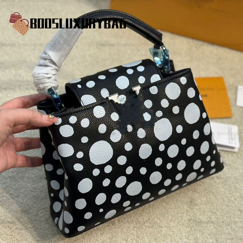 

Women Fashion bags Capucines Totes Litchi grain Taurillon handbag Shopping Satchels shoulder cross body outdoor messenger bags bottegas Luxury designer purses, White