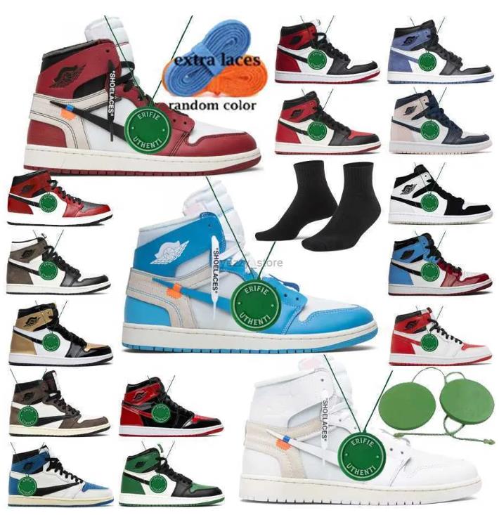 

Nike Air jordan jordens Jumpman 1 Offs White Sports shoes Basketball Shoes Sneakers Retro Unc Sneaker Dark Mocha Bred Patent Chicago Royal University Blue, Color # 34