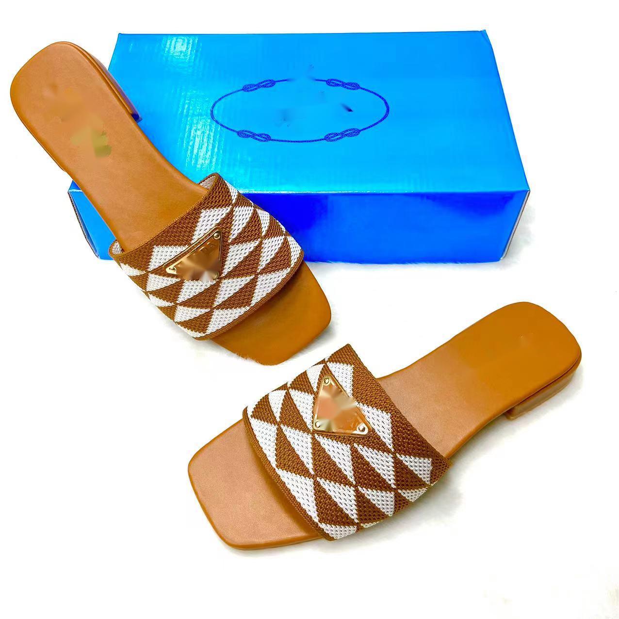 

Designer Embroidered Fabric Slides Slippers Multicolor Embroidery Mules Women Low Heel Flip Flops Casual Sandals Summer Leather Flat Slide Rubber Sole 36-42, Light tan