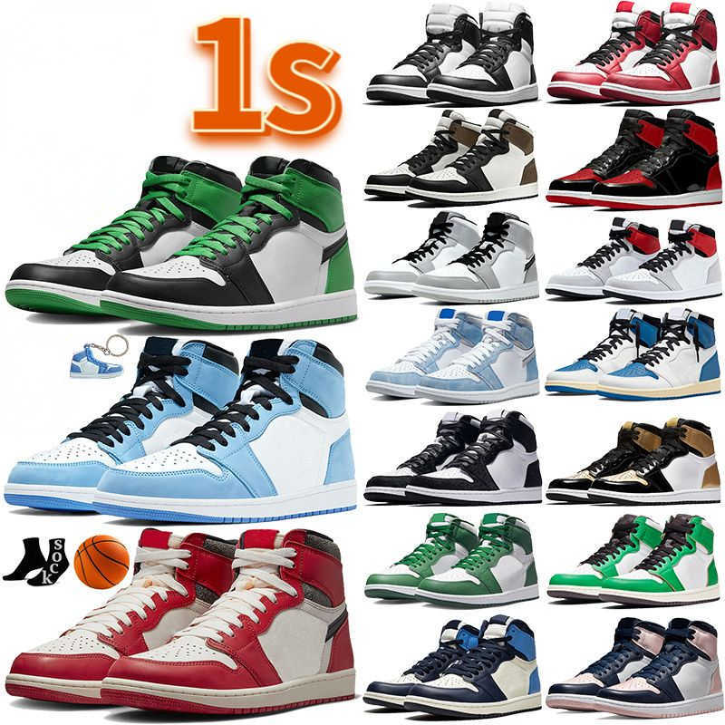 

1 Basketball Shoes Jumpman 1s low travis scotts Reverse Denim Gorge green dunks Lost Found Mocha Taxi Chicago Bred high Patent UNC Mens Sport Sneakers big size 36-47, C30
