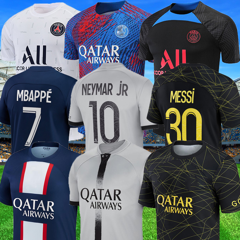 

MBAPPE 2022 2023 Psgs pariss Soccer Jerseys SERGIO RAMOS Vitinha HAKIMI Fabian VERRATTI MARQUINHOS ICARDI pre match warm up training football top shirt uniforms, Away
