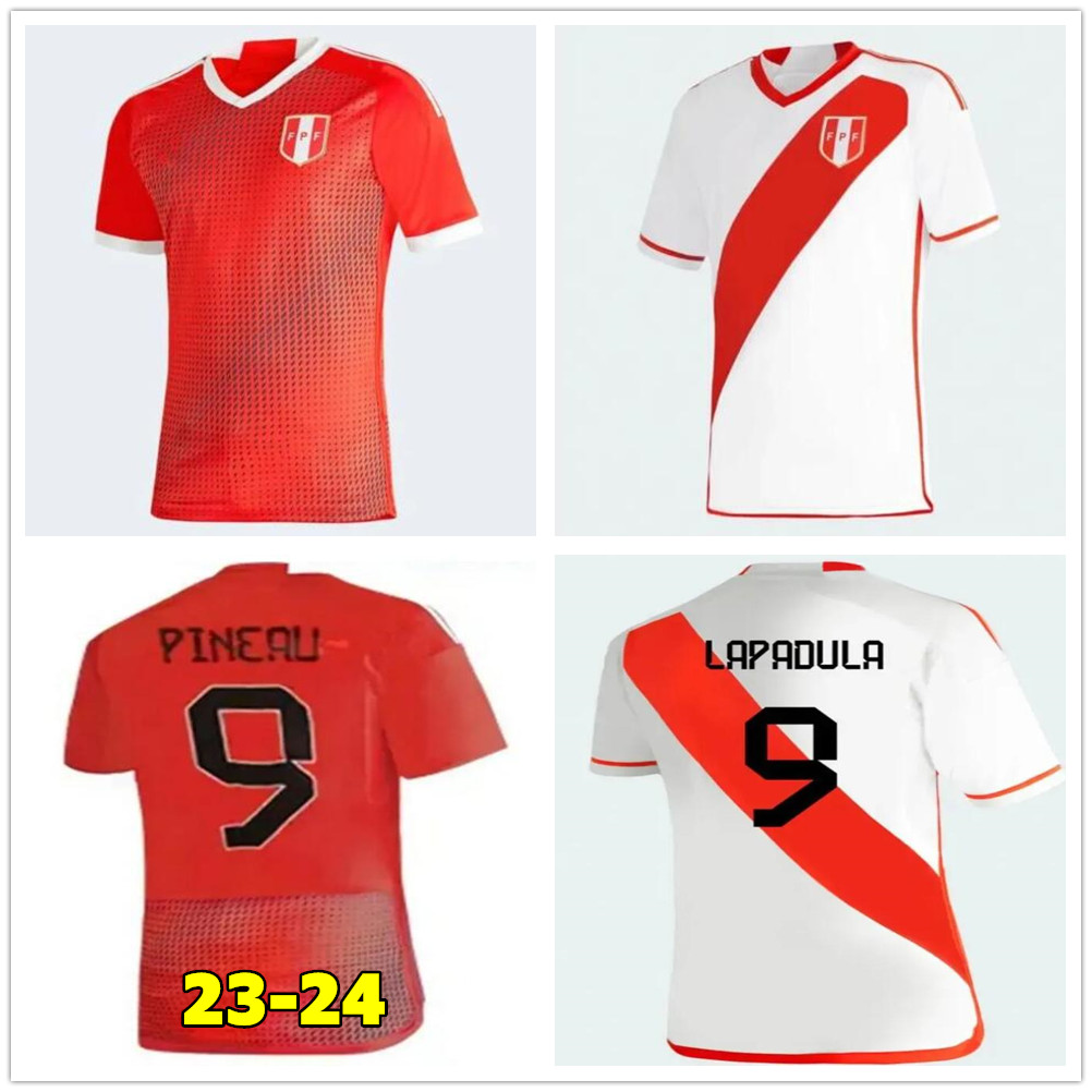 

2023 2024 Peru Soccer Jerseys LAPADULA LUIS LBERICO PINEAU CUEVAS CARTAGENA TAPIA VALERA AQUINO national team 23 24 football shirt, White