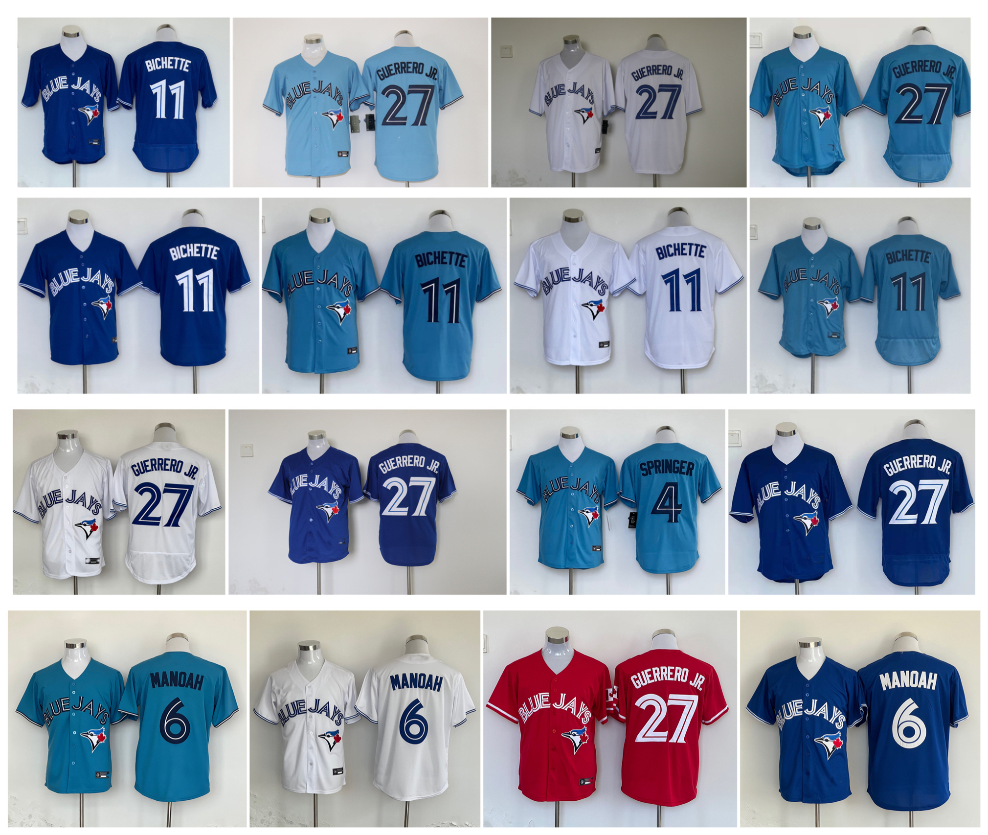 

Blue Jays Vladimir Guerrero Jr. Baseball Jersey Toronto Bo Bichette George Springer Alek Manoah Matt Chapman Jansen Cavan Biggio Customized Name Number Size -5XL, Custom message add your name number