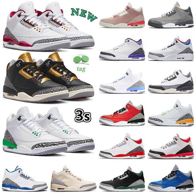 

2023 Jumpman 3 3s Basketball Shoes Men Womens Cardinal Fire Red White Cement Black Cat Lucky Green A Ma Maniere Archaeo Brown Wizards Mens Sneakers Trainers, 3s black gold