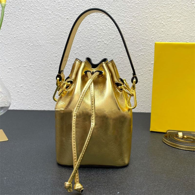 

5A Designer bag Womens tote Bag Luxury Bucket handbag Leather Roma Print motif Metalware Multicolor Leather Crossbody bags Women purse Vintage Drawstring small bag