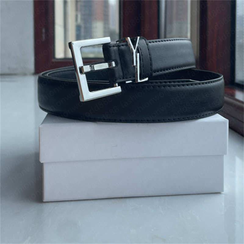 

Luxury Designer Belt for Women Genuine Leather Cowhide Width 3cm Men Designers Belts Bronze Buckle Silver Womens Waistband Cintura, Belts + box