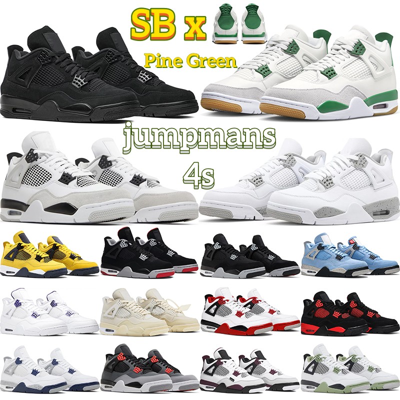 

Military Black Cat 4 men basketball shoes Pine Green Seafoam jumpman 4s Fire Red Thunder White Oreo j4 womens mens trainers sports sneakers sportsworld2023, # 9 40-47 sportsworld2023