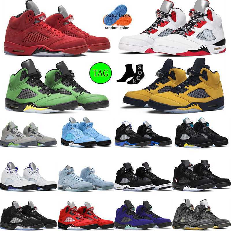 

2023 Fire Red 5 5s jumpman men basketball shoes Concord Off Noir Easter Racer Blue Sail Jade Horizon Green Bean mens trainers sports sneakers UNC Top 3 Jorden Jordon, #27 easter 36-47