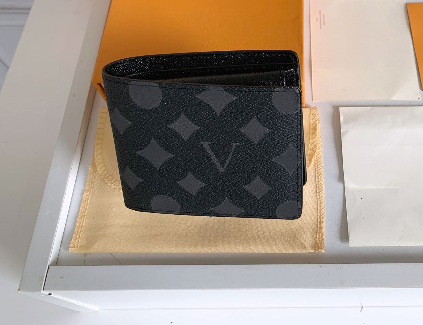 

designer Multiple wallet purse men women short credit card holder money clutch bag with box