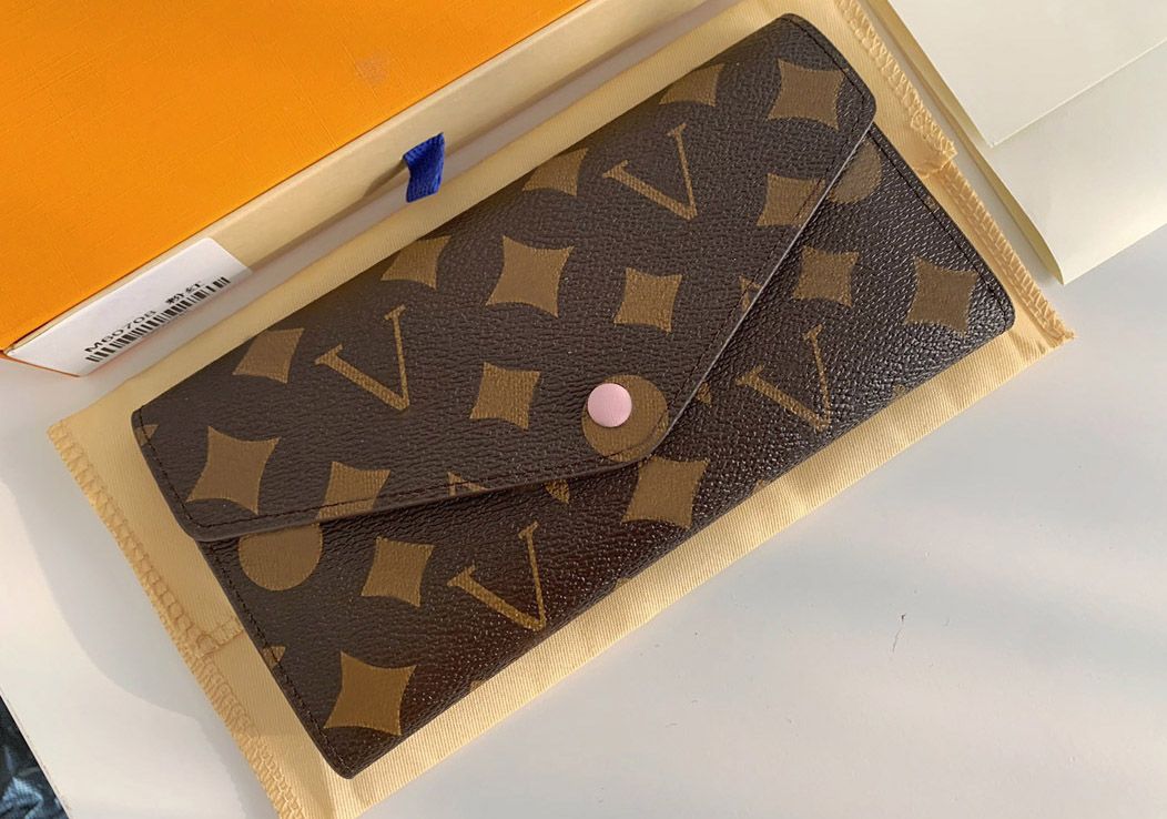 

designer long wallet women Sarah luxury purse women letter envelope long card holder ladies clutch bags with box N63208