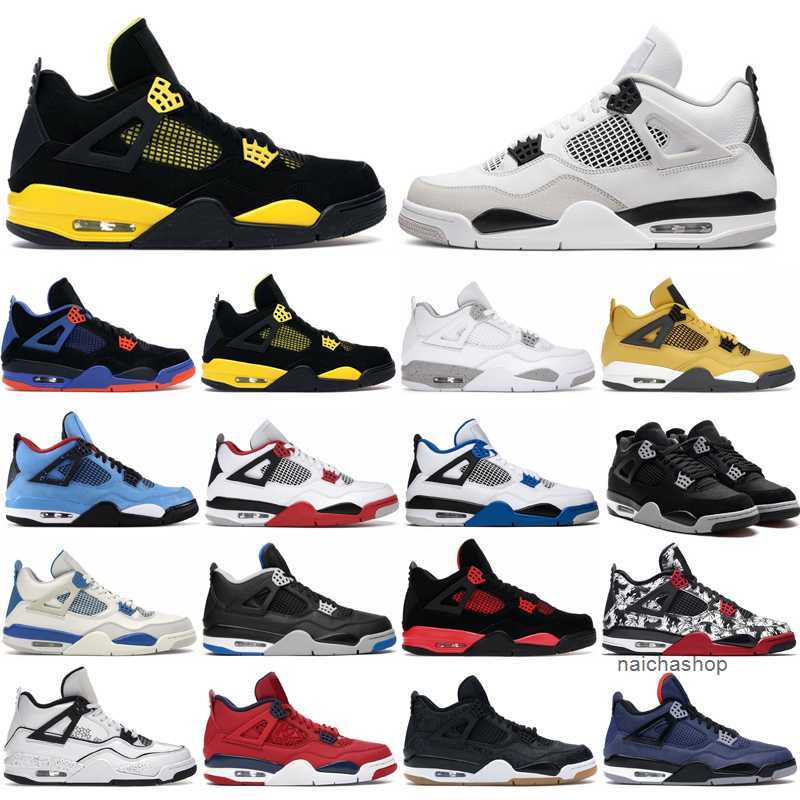 

Infrared Basketball shoes 4 4s for mens womens Black cat Red Thunder Military Black Bred Tour Yellow Neon men trainers sports sneakers shoe size 36-47 JORDEN JORDON, (1)
