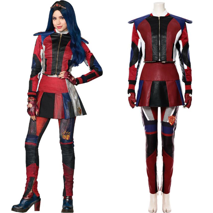 

Descendants 3 Cosplay Evie Outfit Costume Halloween Adult Kid Suit Outfit2074