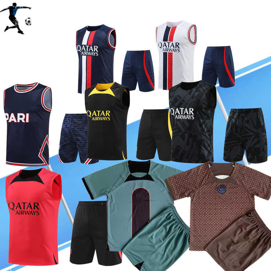 

Sleeveless Training suit 23 24 pSGs SERGIO RAMOS soccer jerseys maillot de foot special SPECIAL 2023 2024 MBAPPE shirt Maillots CHINESE Commemorative Edition, Purple