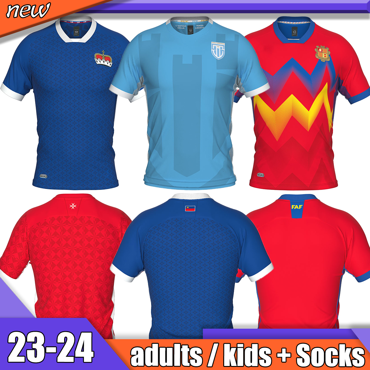 

2023 2024 liechtenstein Andorra Home soccer jerseys 22-23 malta football uniforms san marino men shirts top football shirt maillots de football Jerseys de futbol, 02