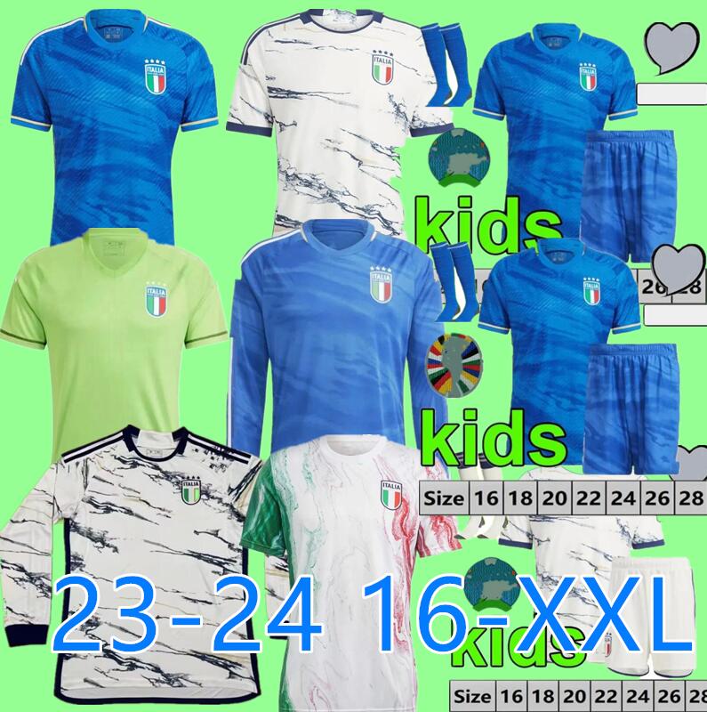 

23/24 Italia CHIESA Soccer Jerseys 2023 home Italy RASPADORI VERRATTI BARELLA DONNARUMMA Shirt TOTTI LORENZO POLITANO ZANIOLO MIRETTI Away Football uniform, Ivory