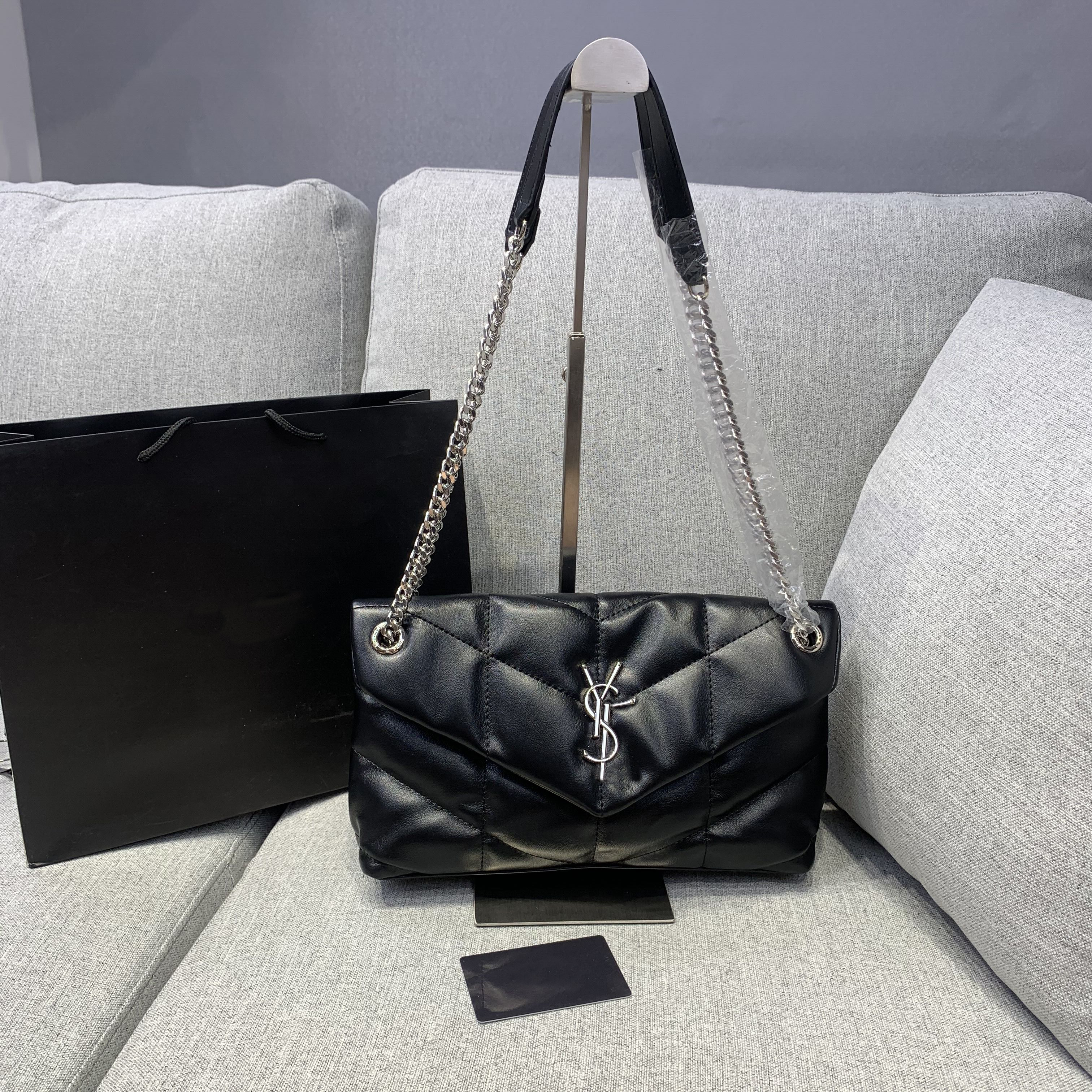 

Designer Bags Women YSLity Tote Bag ysls Handbag Wallet Loulou Puffer Handbags Multifunctional Classic Large Capacity Multifunctional, Black;gold chain