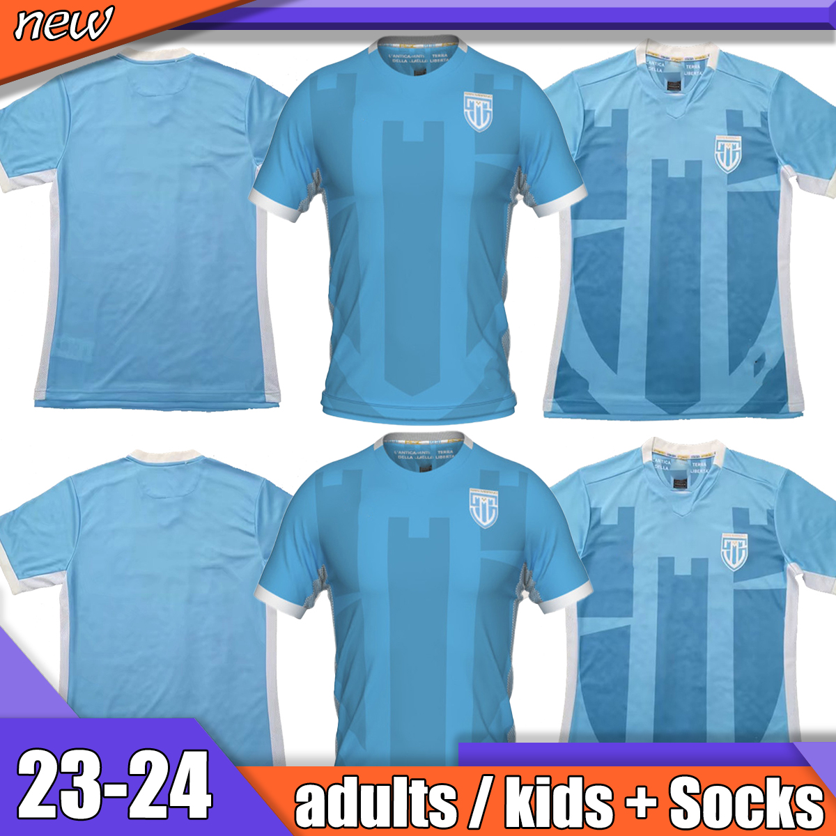 

23 24 San Marino Mens Soccer Jerseys maillots de football National Team 22 23 Home Blue Company level quality Football Shirt Short Sleeve Uniform Jerseys de futbol, 01