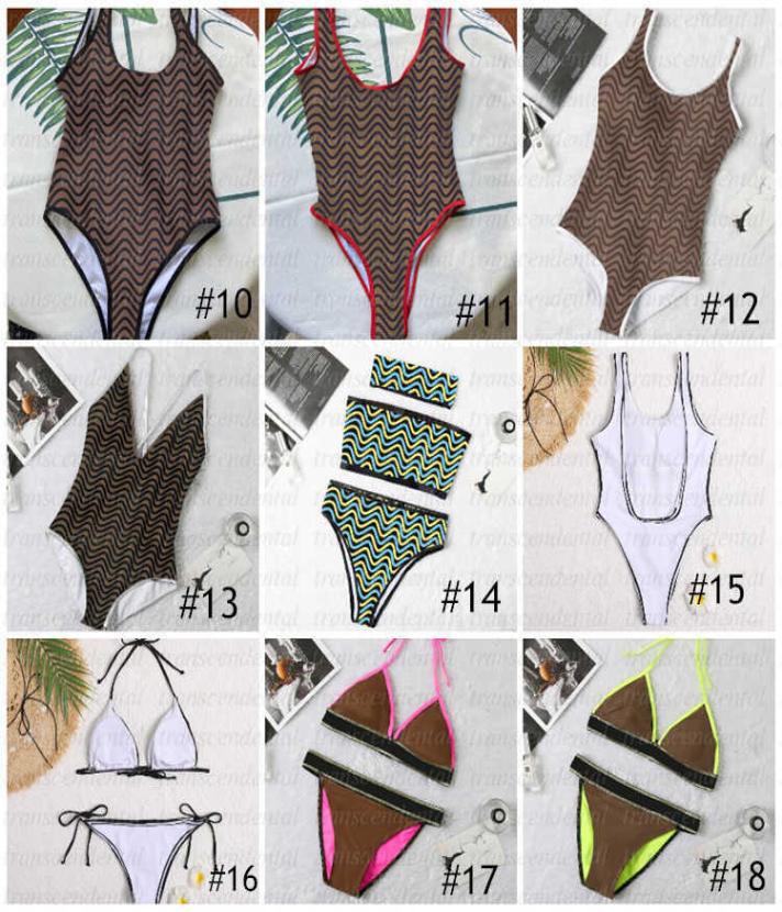 

FF Mix 20 styles Swimsuit Classics Brown Bikini Set Women Fashion Swimwear Bandage Sexy Bathing Suits With pad tags Fendy4017993