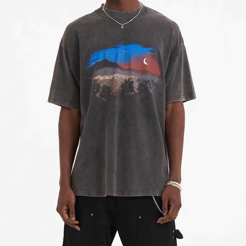 

2023 REPRREESENT Headed For The Hills Letter Printed Tee Vintage Short-sleeved T-shirt Fashion Man Women T-shirt Oversized FZTX2287, Washed black