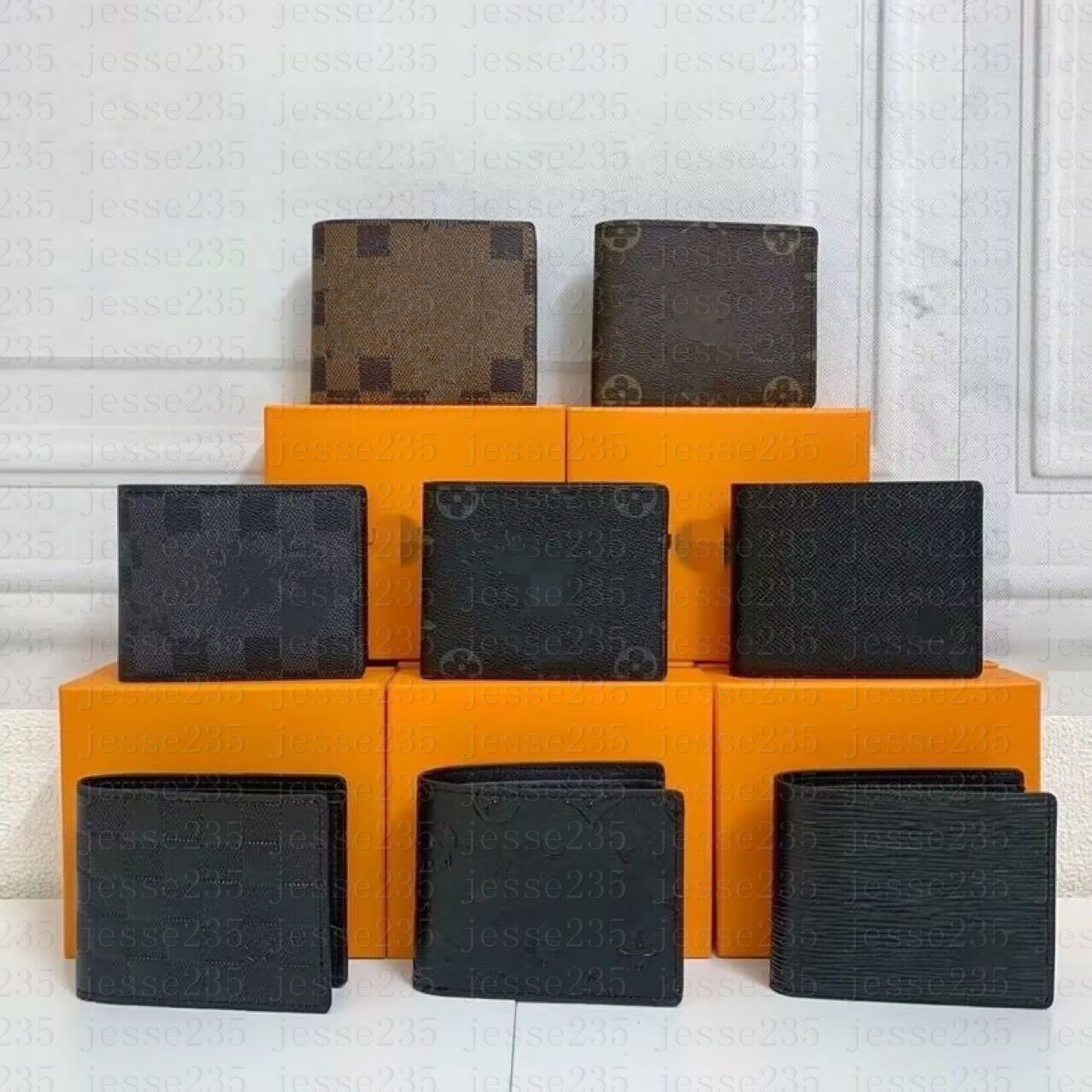 

2023Top High quality designers wallets cardholder France Paris plaid style luxurys mens wallet designers Purse women high-end luxurys designers wallet with box, Dark grey