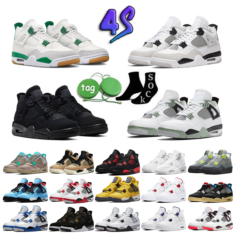 

4s basketball shoes 4 men women sneakers Red Cement Black Cat Midnight Navy Violet Ore Seafoam Photon Dust Sail jumpman4 sports trainers, 25