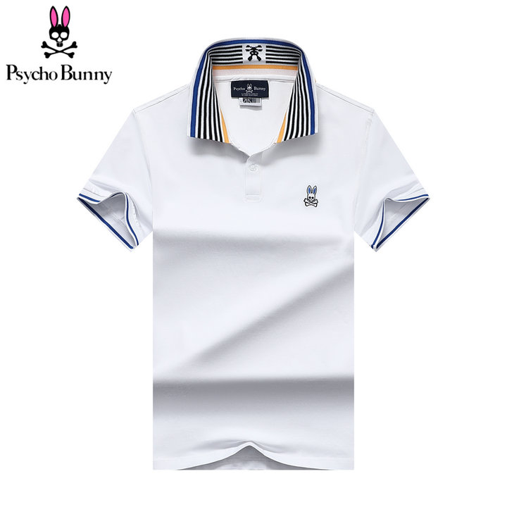 

Fashionable mens Polos solid color psychological rabbit brand European and American striped lapel and striped short sleeved T shirt skull rabbit pattern shirt, Customize