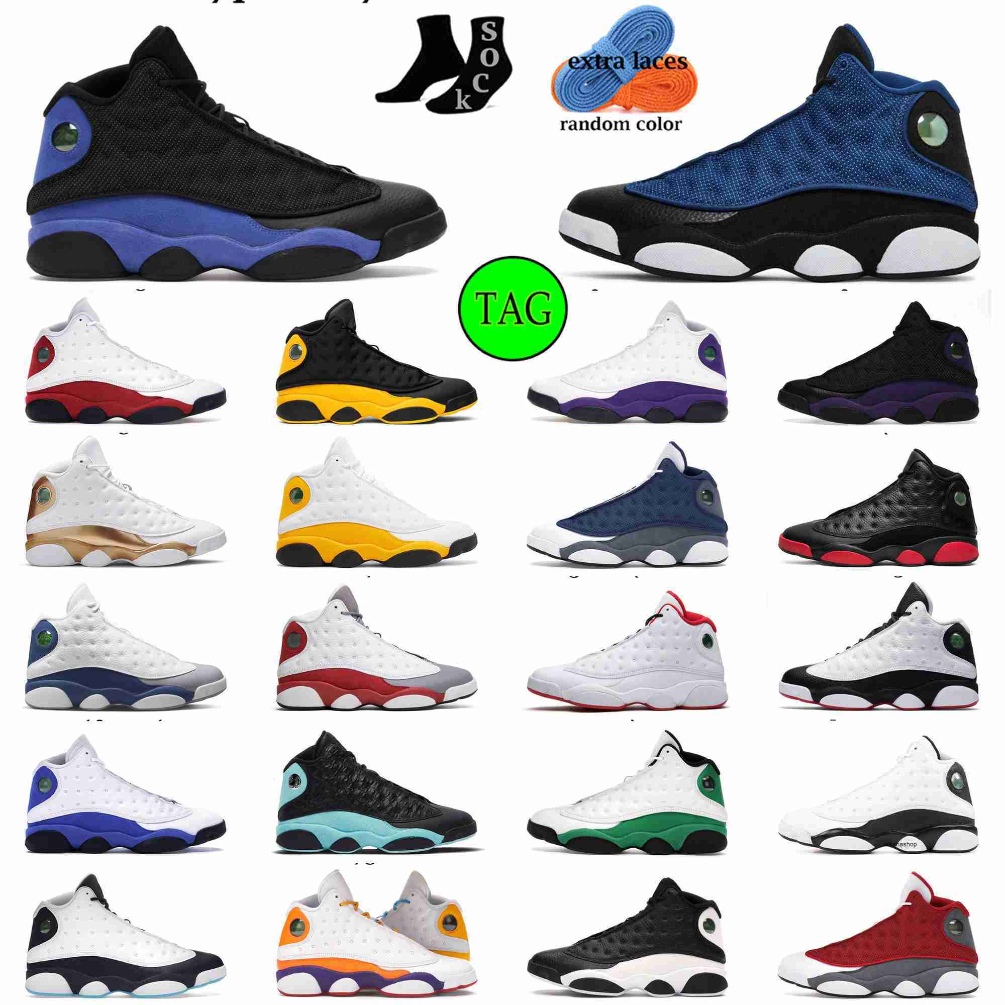 

Men Basketball Shoes 13s French Blue Del Sol Obsidian Black Cat Hyper Royal Chicago Bred Starfish Cap and Gown 13 trainers sports sneakers He Got Gam jo, #19 dirty bred 40-47