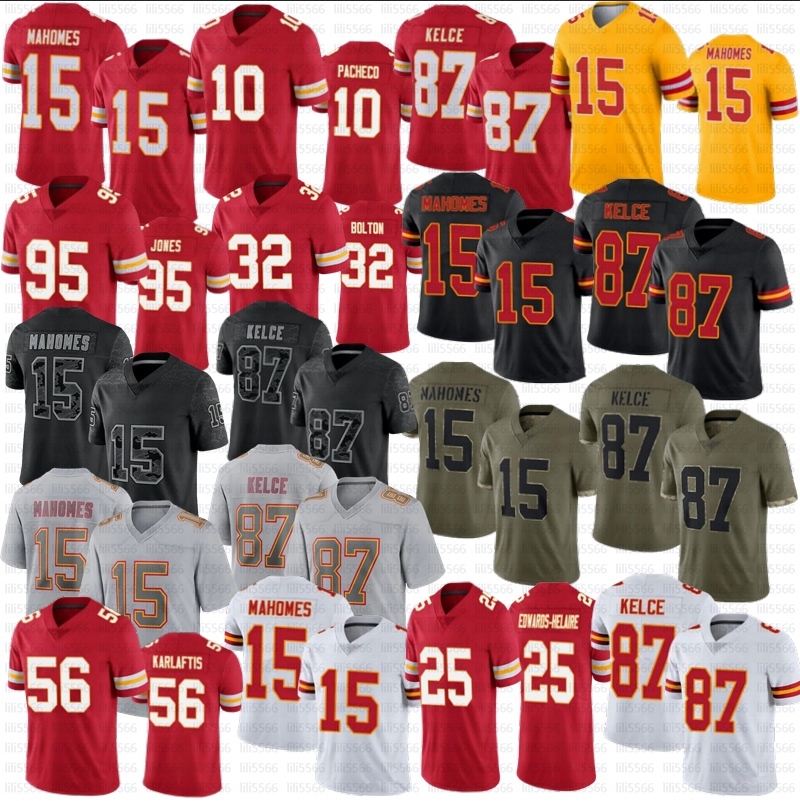 

Patrick Mahomes Isiah Pacheco Chiefes Football Jersey Kadarius Toney Chris Jones George Karlaftis Travis Kelce Bolton Reid, Men