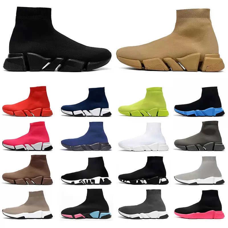 

With Box Balencigas Balencaigaity 2023 Speeds 2.0 Shoe Platform Sneaker Men Women Designer Tripler Paris Socks Boots Black White Blue Li ZBo, 001 color 18