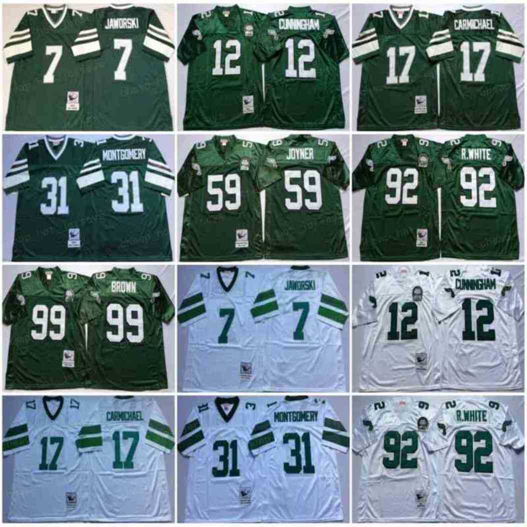 

NCAA Football Reggie White Randall Cunningham Jerseys Jerome Borwn Wilbert Montgomery Harold Carmichael Ron Jaworski Joyner Vintage Man, Men