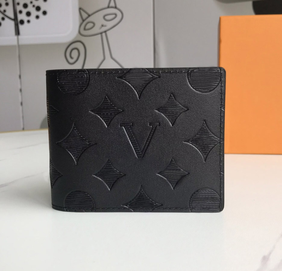 

Fashion designer wallets luxury Multiple purses mens womens wallet high-quality embossed flower letter Shadow short credit card holders money clutch bags with box, 62901#embossed monogrames
