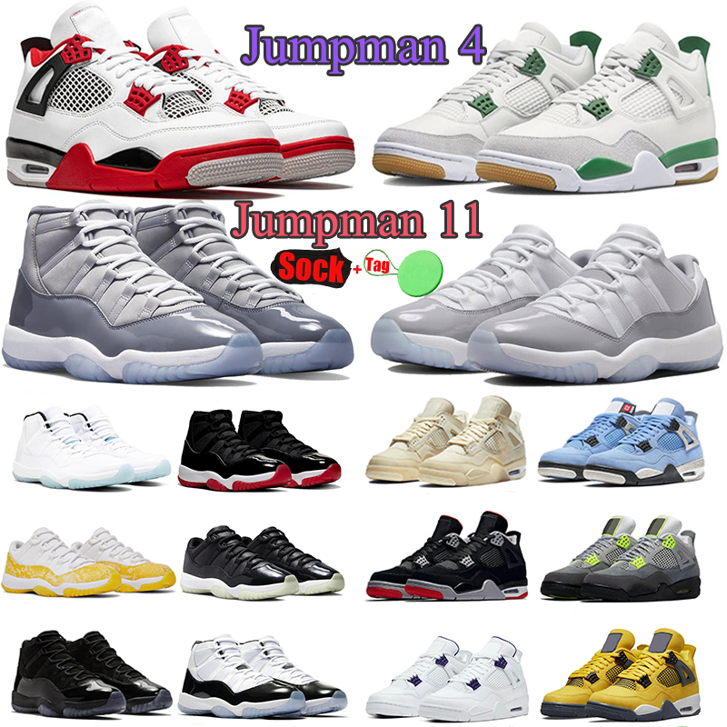 

Designer jumpman 4s basketballs shoes 11 4 Cement Grey j4 mens womens dunks low 11s Cherry sneakers Pine Green Military Black Cats trainers luxury fashion shoe, #29 cool grey