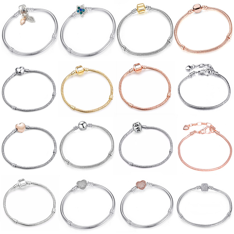 

Silver Plated Snake Chain fit European Mouse Charm Beads Bangle Bracelets Fashion DIY Jewelry