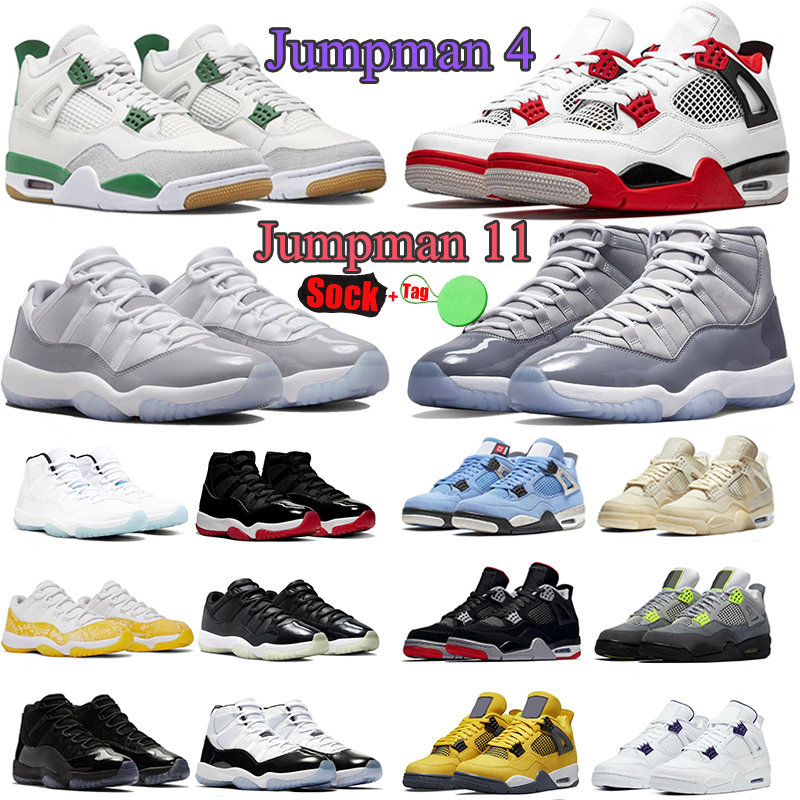 

Jumpman 4s Cement Grey 11 4 basketballs shoes j4 Designer mens womens dunks low 11s Cherry sneakers Pine Green Military Black Cats trainers luxury cool shoe size 36-47, #36 concord 45