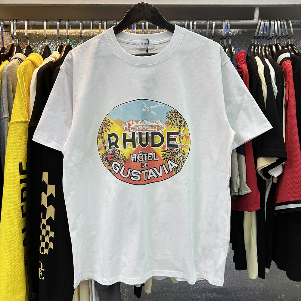 

letter Mens T design shirts rhude printing top Tee Cotton Round Collar loose Short Sleeve T-Shirt Fashion Men Casual print T-Shirts style IYV6, Style20